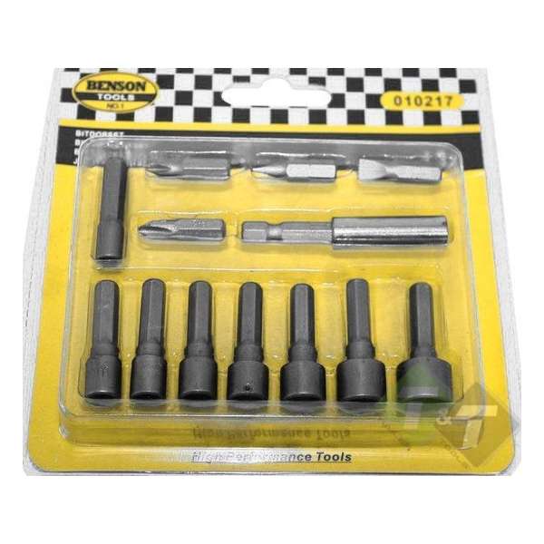 Bitdopset, bitset 13 delig, Bitdop, 5, 5.5, 6, 7, 8, 9, 10 en 11mm, 60mm lang verlengstuk