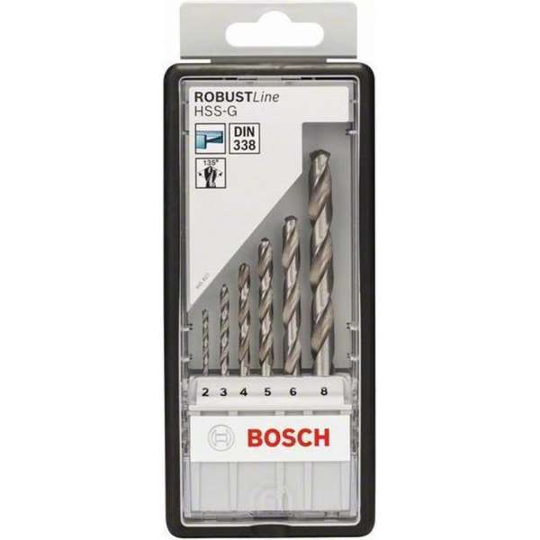 Bosch 6-delige metaalborenset HSS-G - 135� Bosch 6-delige metaalborenset HSS-G - 135�