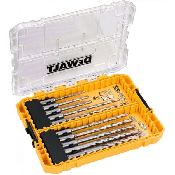 DeWalt DT70753-QZ SDS-Plus 10-delige betonborenset in cassette - 5/6/7/8/9/10/12mm DeWalt DT70753-QZ SDS-Plus 10-delige betonborenset in cassette - 5/6/7/8/9/10/12mm