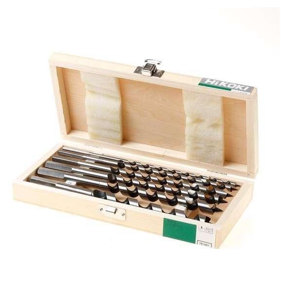 HiKOKI 781991 6-delige Slangenboor set in houten cassette - 6-16mm HiKOKI 781991 6-delige Slangenboor set in houten cassette - 6-16mm