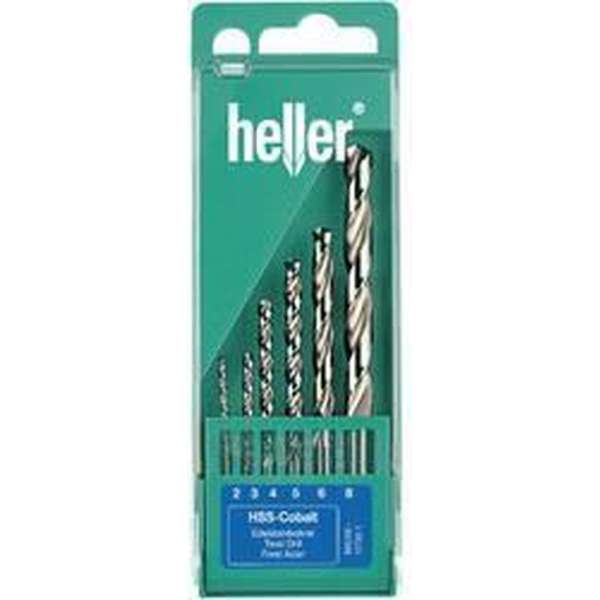 Heller 17735 D HSS Metaal-spiraalboorset 6-delig 2 mm, 3 mm, 4 mm, 5 mm, 6 mm, 8 mm Kobalt DIN 338 Cilinderschacht 1 set(s) Heller 17735 D HSS Metaal-spiraalboorset 6-delig 2 mm, 3 mm, 4 mm, 5 mm, 6 mm, 8 mm Kobalt DIN 338 Cilinderschacht 1 set(s)
