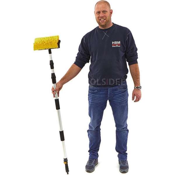 HBM 3 Meter Telescopische Wasborstel Met Wateraansluiting HBM 3 Meter Telescopische Wasborstel Met Wateraansluiting