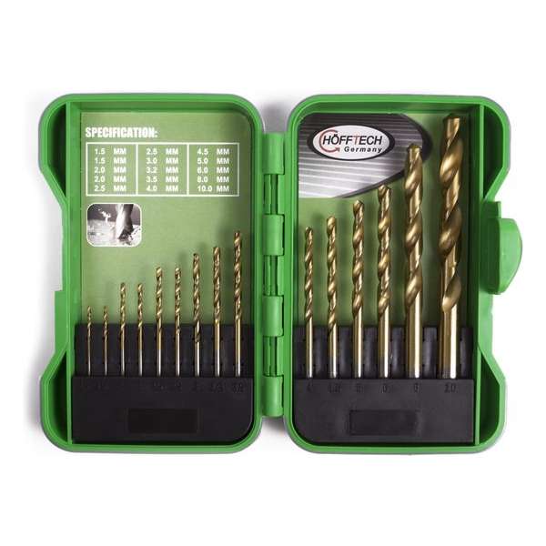 Hofftech Borenset HHS Metaal -1.5 tot 10 mm - 15-delige Cassette Hofftech Borenset HHS Metaal -1.5 tot 10 mm - 15-delige Cassette