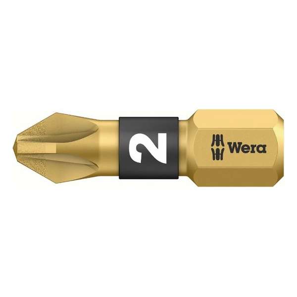 Wera 5056702001 1/4" Pozidrive BiTorsion Diamant Bit - PZ2 x 25mm Wera 5056702001 1/4" Pozidrive BiTorsion Diamant Bit - PZ2 x 25mm