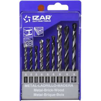 IZAR TOOL 9 delige professionele borenset steen-hout-metaal