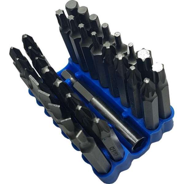 33 Delige bitset 5cm lange bits Chroom Vanadium bit set + magnetische bithouder 33 Delige bitset 5cm lange bits Chroom Vanadium bit set + magnetische bithouder