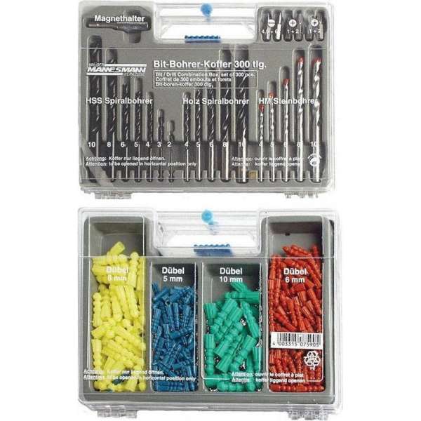 Brüder Mannesmann Boren- bit- en pluggenset (300 dlg) Brüder Mannesmann Boren- bit- en pluggenset (300 dlg)