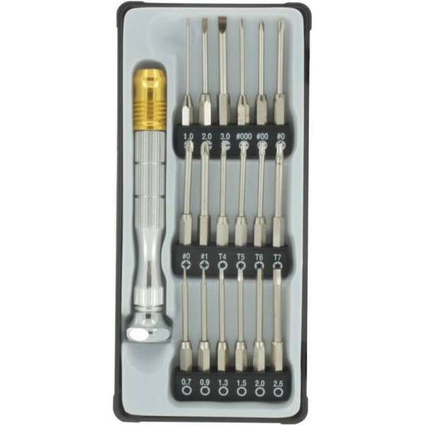 DONAU Mini Bit Set 18-delige met extra lange bits incl. houder DONAU Mini Bit Set 18-delige met extra lange bits incl. houder