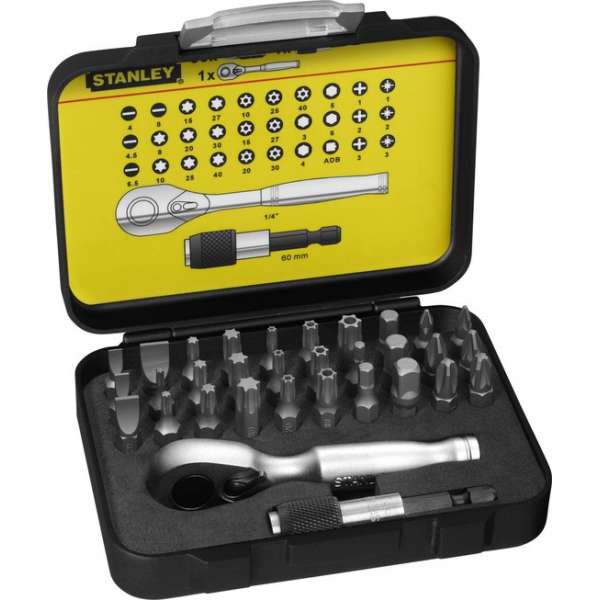 Stanley Bitset Expert Pro 1/4" - Ratelsleutel (32 delig)