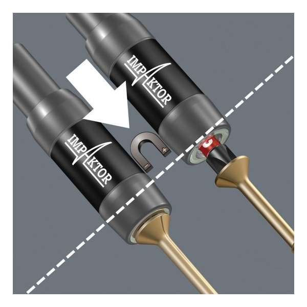Wera 5057676001 Impaktor R Bithouder met ringmagneet en springveer - 1/4" x 75mm Wera 5057676001 Impaktor R Bithouder met ringmagneet en springveer - 1/4" x 75mm