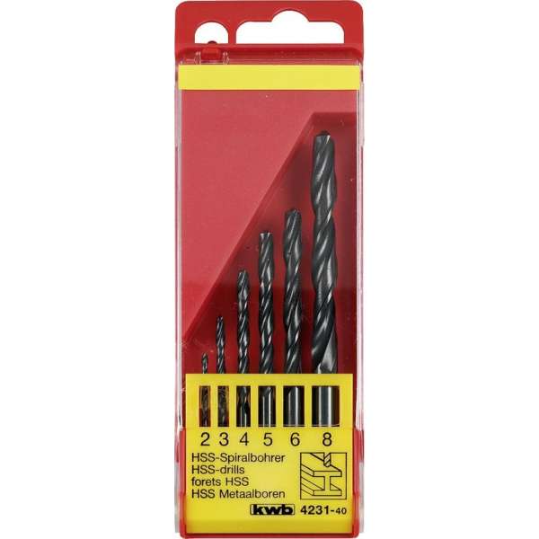 KWB HSS Borenset - 2-8 mm - 6-delig KWB HSS Borenset - 2-8 mm - 6-delig