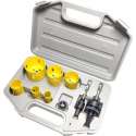 Geel HSS 9 delige Gatenzaag Hole Saw set gereedschap box 19, 22, 29, 38, 44 en 57 mm Bimetalen carbon steel