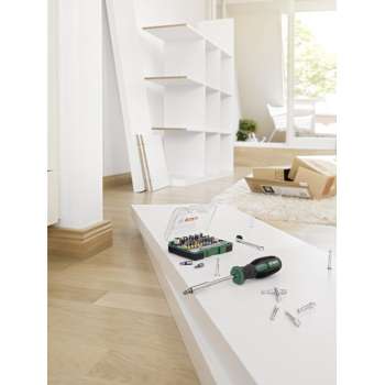 Bosch X-line bitset- en ratelset 27 delig + handschroevendraaier