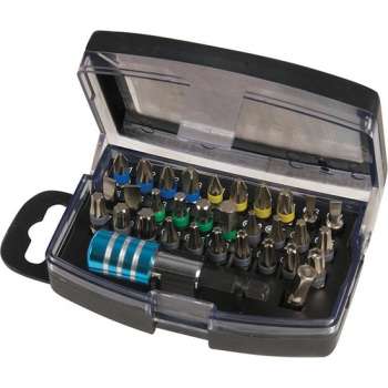 Silverline Bit Set Kleur Gecodeerd Torx, Inbus, PZ en Sleuf - 32 Delig