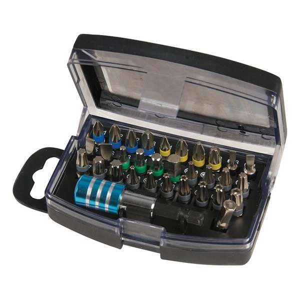 Silverline Bit Set Kleur Gecodeerd Torx, Inbus, PZ en Sleuf - 32 Delig Silverline Bit Set Kleur Gecodeerd Torx, Inbus, PZ en Sleuf - 32 Delig