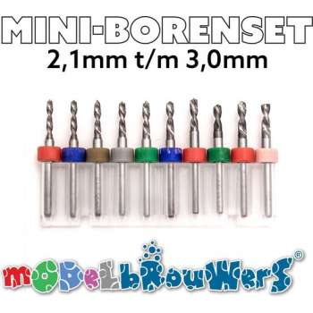 Kleine boortjes met dikke schacht 2,1mm t/m 3,0mm