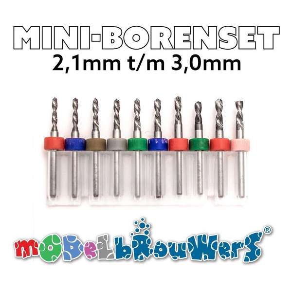 Kleine boortjes met dikke schacht 2,1mm t/m 3,0mm Kleine boortjes met dikke schacht 2,1mm t/m 3,0mm