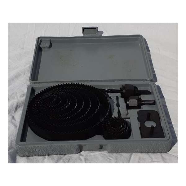 Gatenzaagset in opbergbox - 16 delige set - mm: 19 t/m 127 mm / inch: 3/4" t/m 5" Gatenzaagset in opbergbox - 16 delige set - mm: 19 t/m 127 mm / inch: 3/4" t/m 5"