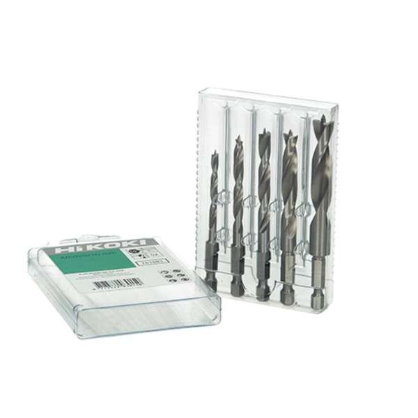 HiKOKI 5-delige set hout spiraalboren met 1/4" zeskant aansluiting (4/5/6/8/10 mm) HiKOKI 5-delige set hout spiraalboren met 1/4" zeskant aansluiting (4/5/6/8/10 mm)