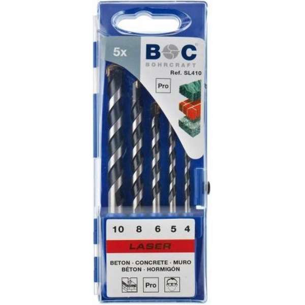 Bohrcraft Betonborenset 5-delig DIN 8039 / ISO 5468 - betonboor Bohrcraft Betonborenset 5-delig DIN 8039 / ISO 5468 - betonboor