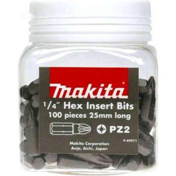 Makita P-49971 100x PZ2 x 25mm in pot