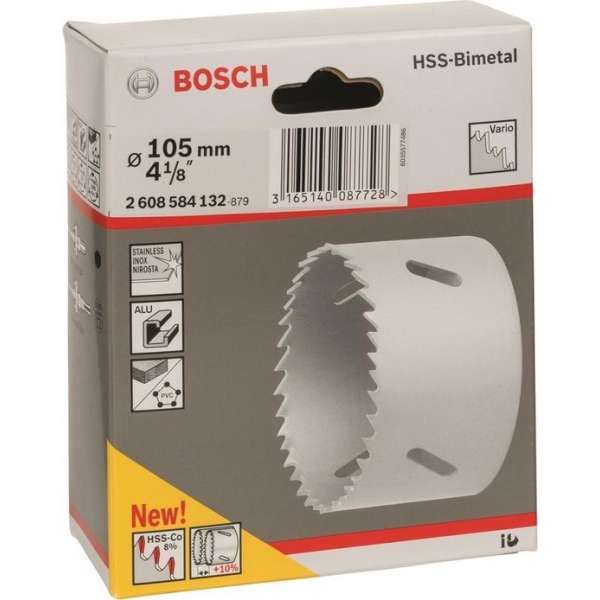 Bosch - Gatzaag HSS-bimetaal 105 mm, 4 1/8" Bosch - Gatzaag HSS-bimetaal 105 mm, 4 1/8"
