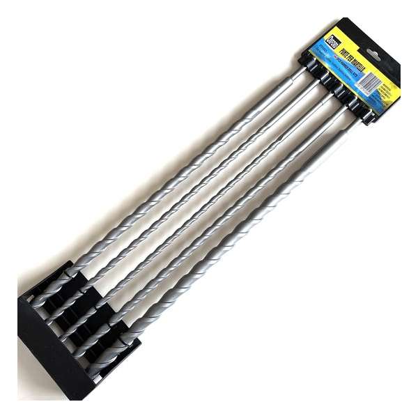 Oxford 5 delige borenset - SDS plus - Borenset metaal - Hamerboor - Boor - Beton - lengte 600mm - ø 10, 12, 16, 20, 24mm Oxford 5 delige borenset - SDS plus - Borenset metaal - Hamerboor - Boor - Beton - lengte 600mm - ø 10, 12, 16, 20, 24mm