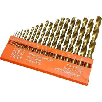 HSS Titanium Metaalboren spiraalboor set 19 delig  maat 1 t/m 10mm metaal boor