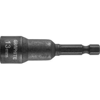 GRAPHITE Dop / Bit IMPACT 13 mm x 65 mm, S2 Staal Magnetisch