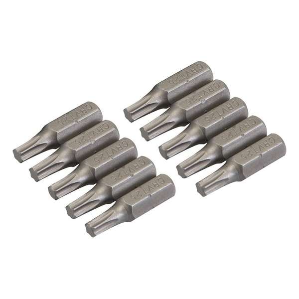 Silverline T25 Cr-V schroevendraaier bits, 10 stuks T25 Silverline T25 Cr-V schroevendraaier bits, 10 stuks T25