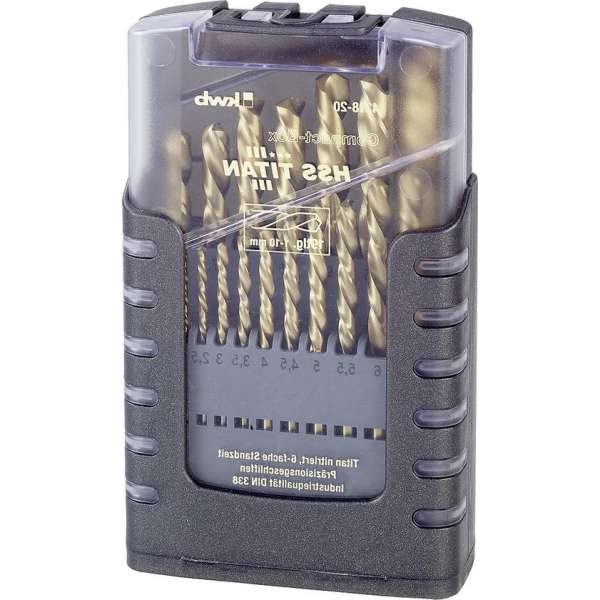 KWB HSS Titan Borenset - 1-10 mm - 19-delig KWB HSS Titan Borenset - 1-10 mm - 19-delig