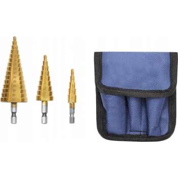 HSS Stappenboor Set - Trapboor Stappenboren - Getrapte Conische Plaatboor Boor Bit Stappenboorset 3-Delig