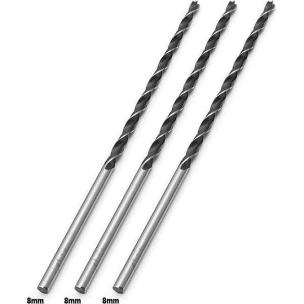 Set van 3 extra lange houtboren (8x300 mm) Set van 3 extra lange houtboren (8x300 mm)