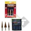 Stappenboor set, 3 delig, 3-12mm(per 1mm oplopend), 4-20mm, 4-12mm, per 2mm oplopend