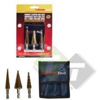 Stappenboor set, 3 delig, 3-12mm(per 1mm oplopend), 4-20mm, 4-12mm, per 2mm oplopend