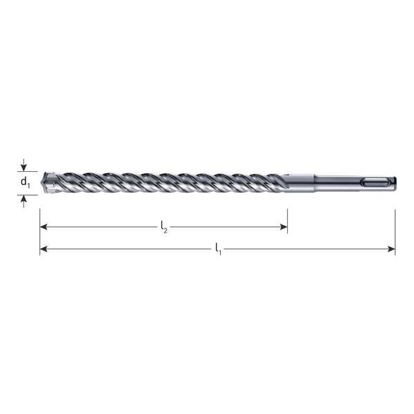 Steenboor, Betonboor, SDS-plus hamerboor 4-snijder 16 mm x 450/400 mm-werklengte premium Steenboor, Betonboor, SDS-plus hamerboor 4-snijder 16 mm x 450/400 mm-werklengte premium