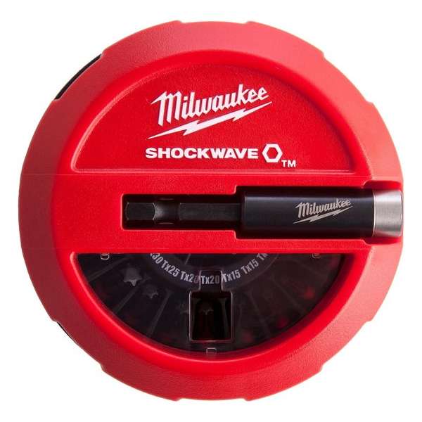 Milwaukee 4932430904 Shockwave Puck set 15 delige impact duty bitset in cassette Milwaukee 4932430904 Shockwave Puck set 15 delige impact duty bitset in cassette