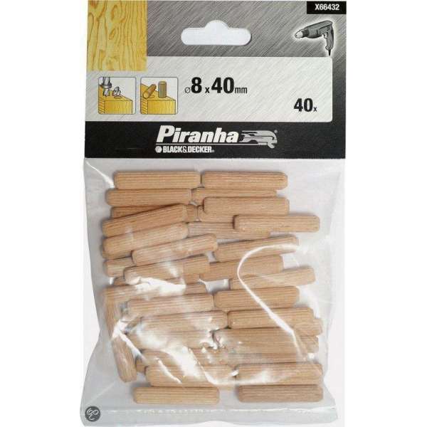 Piranha Deuvels, 40 mm lengte 8mm 40x X66432 Piranha Deuvels, 40 mm lengte 8mm 40x X66432