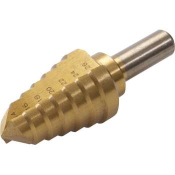 Silverline HSS Trapgatboor / Stappenboor / Piramideboor met Titanium Coating - 4 - 26 mm.
