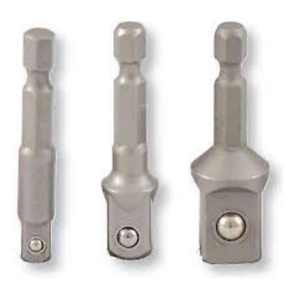 Bohrcraft Adapterset met 1/4" accuboormachine aansluiting naar 1/4"-3/8"-1/2" doppen Bohrcraft Adapterset met 1/4" accuboormachine aansluiting naar 1/4"-3/8"-1/2" doppen