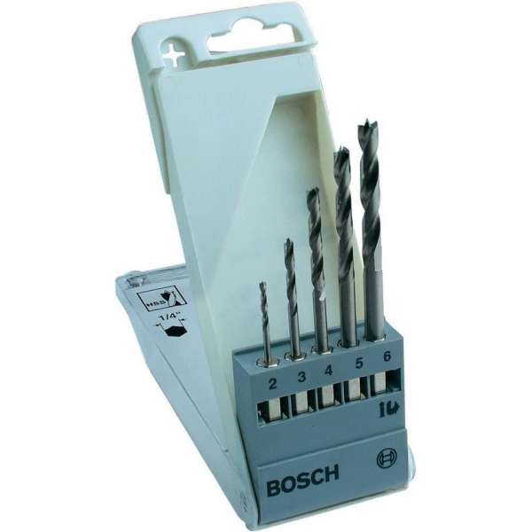 Hout-spiraalboorset 5-delig Bosch Accessories 2608595525 1/4 (6.3 mm) 1 set(s) Hout-spiraalboorset 5-delig Bosch Accessories 2608595525 1/4 (6.3 mm) 1 set(s)