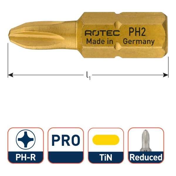 PRO bit PH2R L25 TIN (Phillips) (10st.) PRO bit PH2R L25 TIN (Phillips) (10st.)