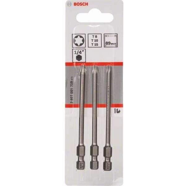 Bosch - BITSETXH-TORS/T8.T10.T15/89MM - 3 stuks Bosch - BITSETXH-TORS/T8.T10.T15/89MM - 3 stuks