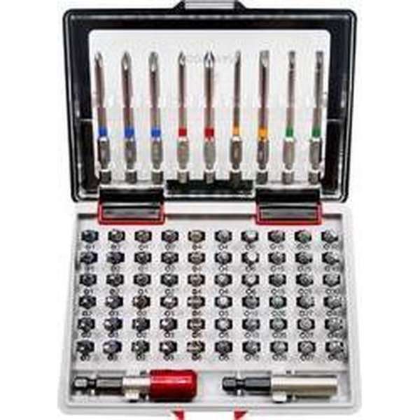 TOOLCRAFT 1613609 Bitset 71-delig Plat, Kruiskop Phillips, Kruiskop Pozidriv, Inbus, T-profiel TOOLCRAFT 1613609 Bitset 71-delig Plat, Kruiskop Phillips, Kruiskop Pozidriv, Inbus, T-profiel