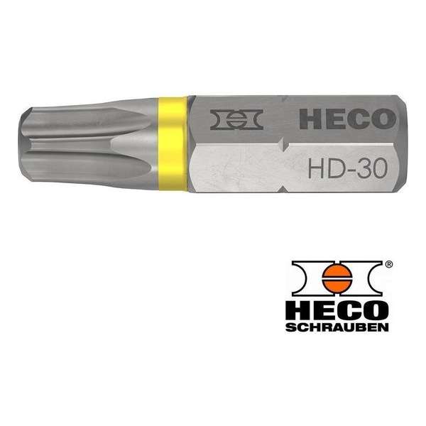 HECO-Drive schroefbit TORX TX-30 Geel 10 stuks lengte 25 mm HECO-Drive schroefbit TORX TX-30 Geel 10 stuks lengte 25 mm