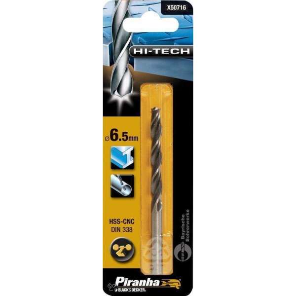 Piranha HI-TECH metaalboor 6,5mm X50716 Piranha HI-TECH metaalboor 6,5mm X50716
