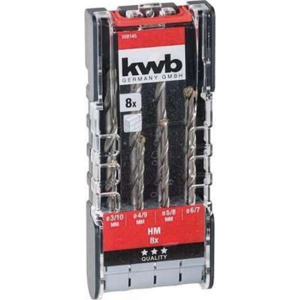 kwb 109145 Carbide Steen-spiraalboorset 8-delig 3.0 mm, 10.0 mm, 4.0 mm, 9.0 mm, 5.0 mm, 8.0 mm, 6.0 mm, 7.0 mm 1 set(s) kwb 109145 Carbide Steen-spiraalboorset 8-delig 3.0 mm, 10.0 mm, 4.0 mm, 9.0 mm, 5.0 mm, 8.0 mm, 6.0 mm, 7.0 mm 1 set(s)