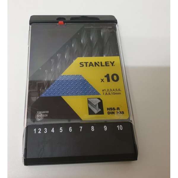 Stanley hss metaalboren cas. 10-delig Stanley hss metaalboren cas. 10-delig
