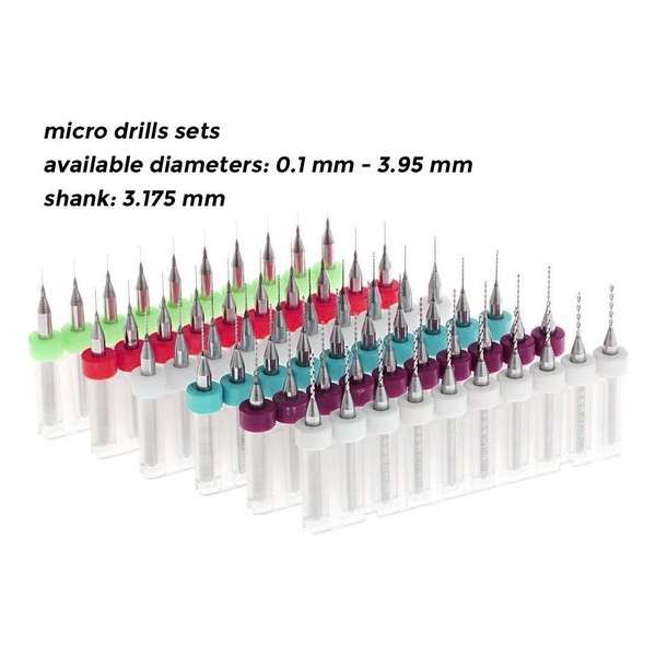 Set van 10 micro boortjes in een doosje (0.15 mm) Set van 10 micro boortjes in een doosje (0.15 mm)
