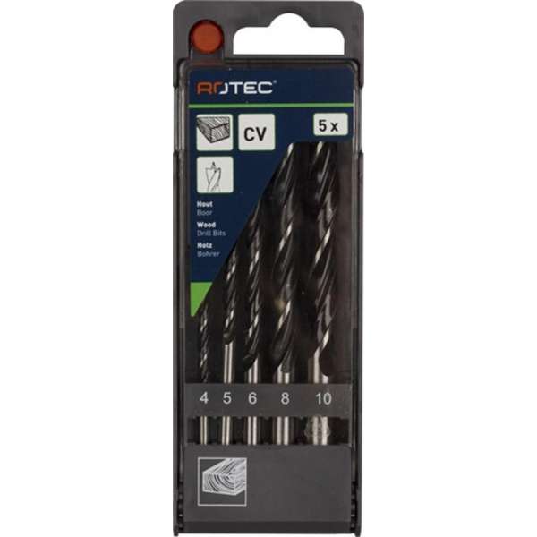 Rotec houtborenset 4.0-10.0mm (5dlg) Rotec houtborenset 4.0-10.0mm (5dlg)